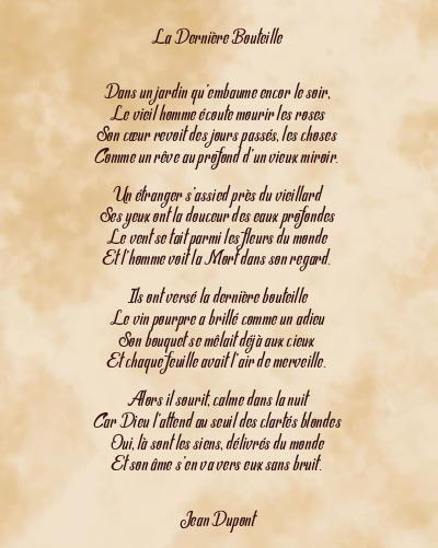 Le poème en image: La Dernière Bouteille