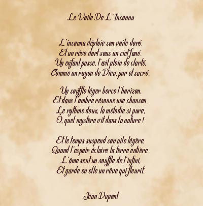 Le poème en image: Le Voile De L’inconnu