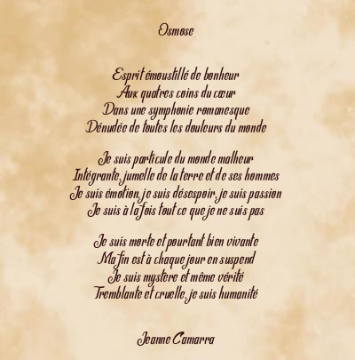 Le poème en image: Osmose