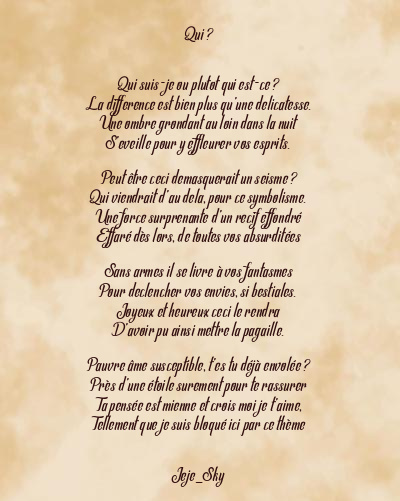 Le poème en image: Qui ?