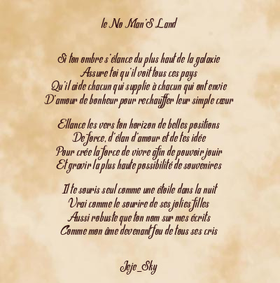 Le poème en image: Le No Man’s Land