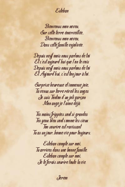 Le poème en image: Esteban