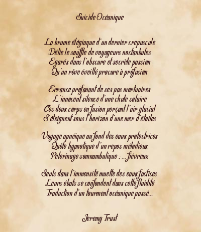 Le poème en image: Suicide Océanique