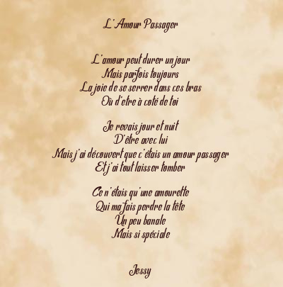 Le poème en image: L’amour Passager