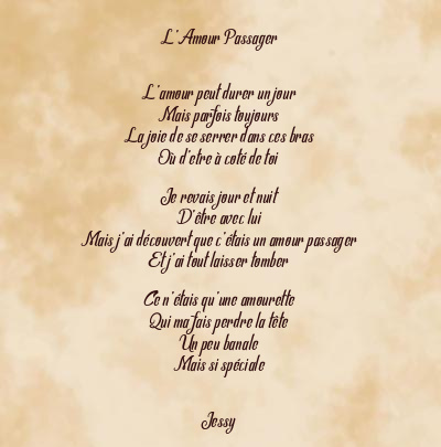 Le poème en image: L’amour Passager