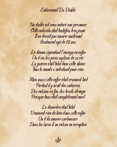 Le poème en image: Enlèvement Du Diable