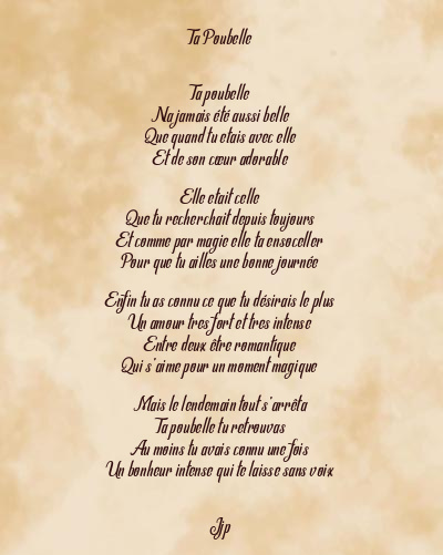 Le poème en image: Ta Poubelle