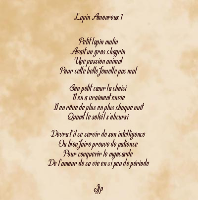 Le poème en image: Lapin Amoureux 1
