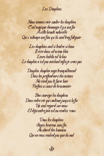 Le poème en image: Les Dauphins