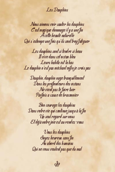 Le poème en image: Les Dauphins