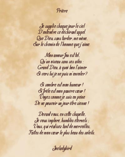 Le poème en image: Prière