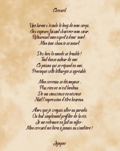 Le poème en image: Cercueil