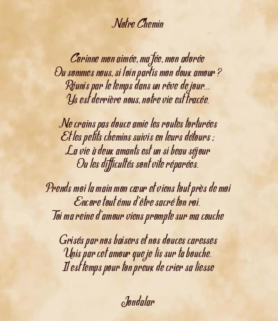 Le poème en image: Notre Chemin