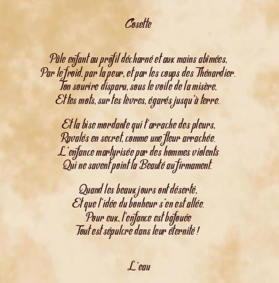 Le poème en image: Cosette