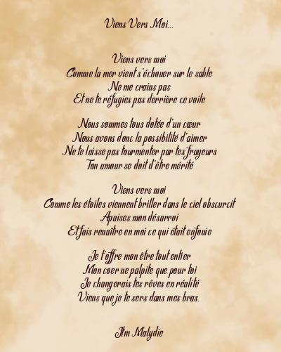 Le poème en image: Viens Vers Moi…