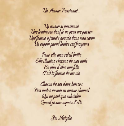 Le poème en image: Un Amour Passionné…