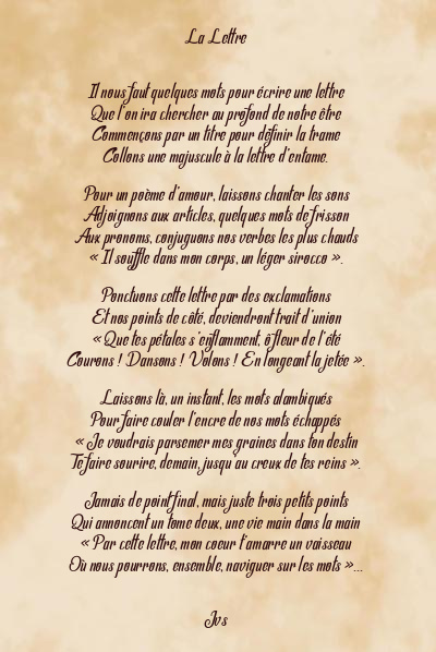 Le poème en image: La Lettre