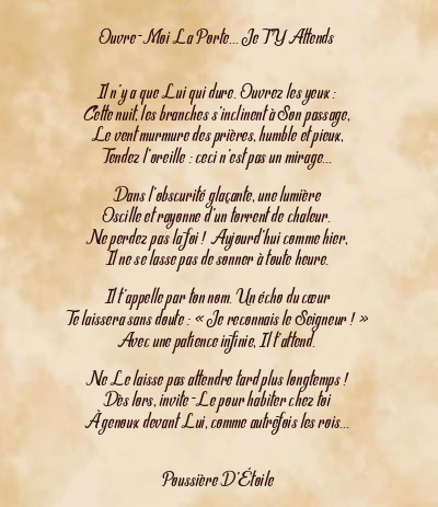 Le poème en image: Ouvre-Moi La Porte… Je T’y Attends