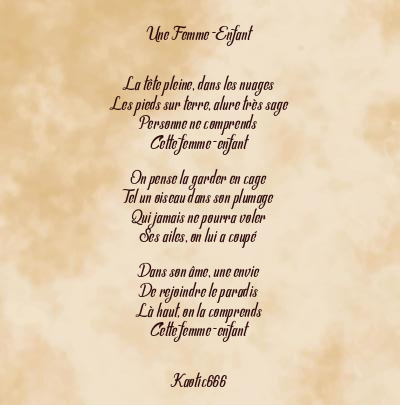 Le poème en image: Une Femme-Enfant