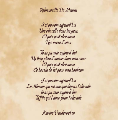 Le poème en image: Retrouvaille De Maman