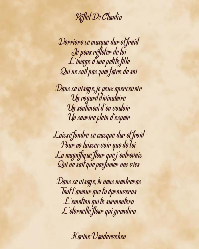 Le poème en image: Reflet De Claudia