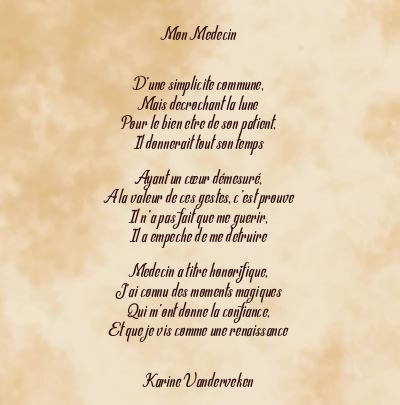 Le poème en image: Mon Medecin