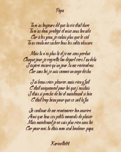 Le poème en image: Papa