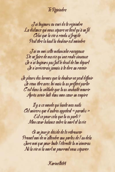 Le poème en image: Te Rejoindre