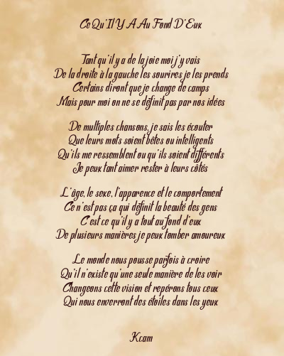 Le poème en image: Ce Qu’il Y A Au Fond D’eux