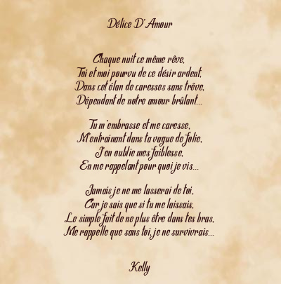 Le poème en image: Délice D’amour