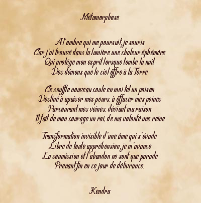 Le poème en image: Métamorphose