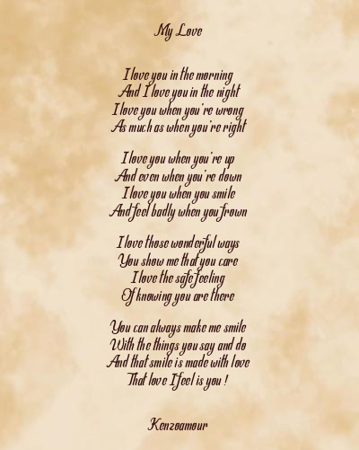 Le poème en image: My Love