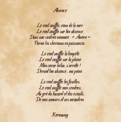 Le poème en image: Absence