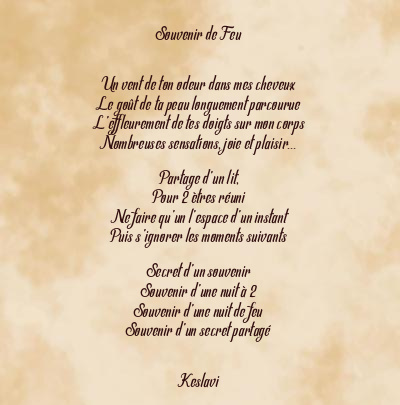 Le poème en image: Souvenir De Feu