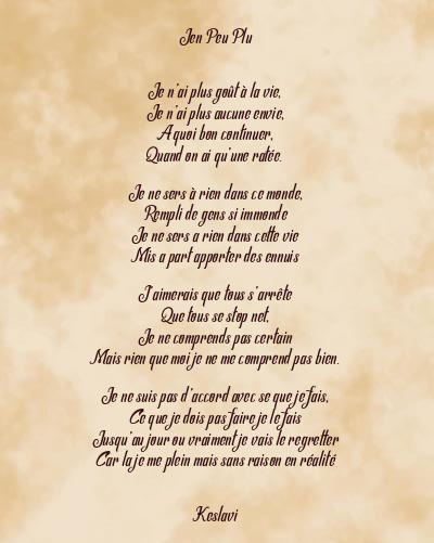 Le poème en image: Jen Peu Plu