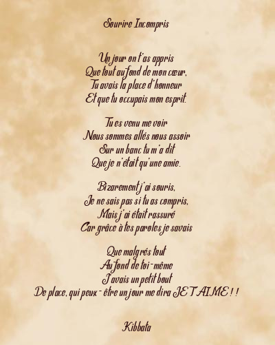 Le poème en image: Sourire Incompris