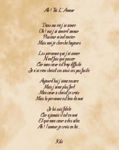Le poème en image: Ah ! Toi L’amour