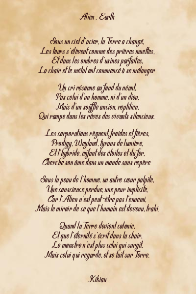 Le poème en image: Alien : Earth