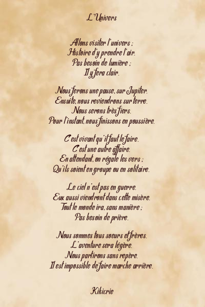 Le poème en image: L’univers