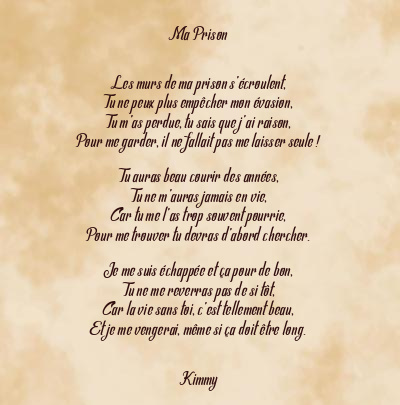 Le poème en image: Ma Prison