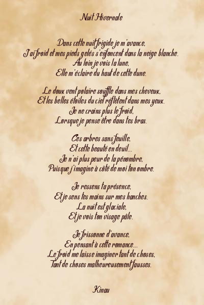 Le poème en image: Nuit Hivernale