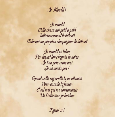 Le poème en image: Je Maudit !