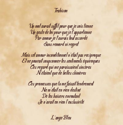 Le poème en image: Trahison