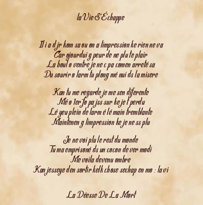 Le poème en image: La Vie S’échappe