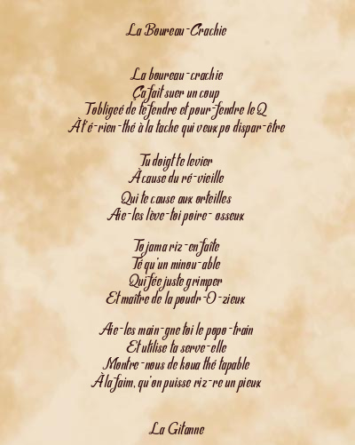 Le poème en image: La Boureau-Crachie