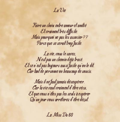 Le poème en image: La Vie