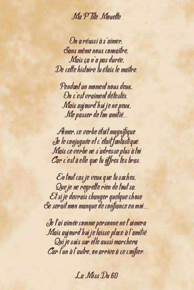 Le poème en image: Ma P’tite Mouette
