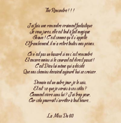 Le poème en image: The Rencontre ! ! !