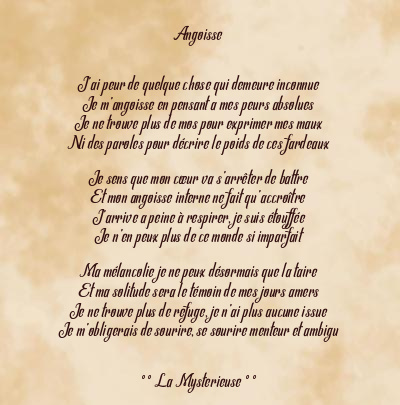 Le poème en image: Angoisse