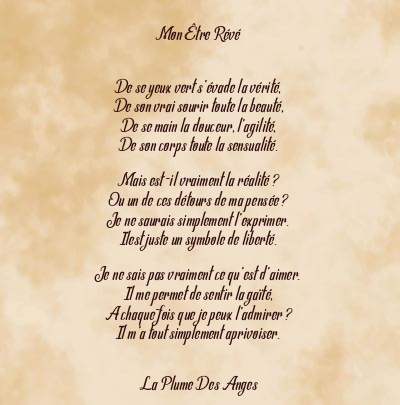 Le poème en image: Mon Être Révé